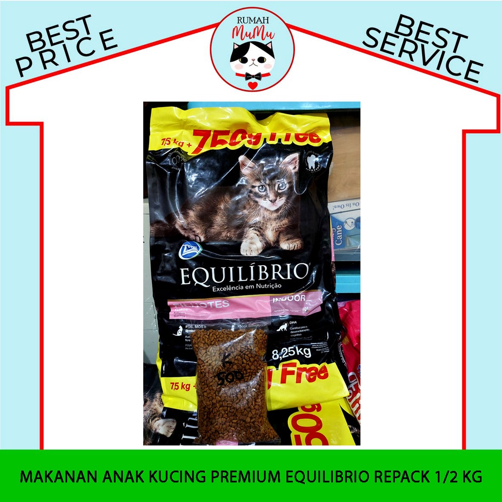 MAKANAN ANAK KUCING KITTEN PREMIUM EQUILIBRIO 500 GR