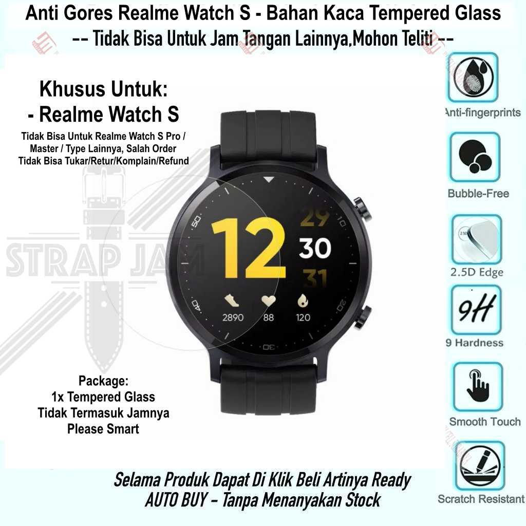 Anti Gores Realme Watch S - Bahan Kaca Tempered Glass Bukan Mika