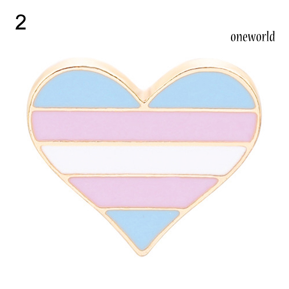 OW@ Cute Rainbow Heart Enamel Brooch Pin Gay Pride Metal Badge Hat Collar Jewelry