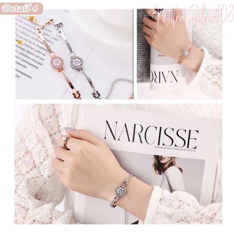 [MS108] GL 21 Gelang Wanita Gaya Korea Perhiasan Tangan Kristal Fashion Anti Karat-3