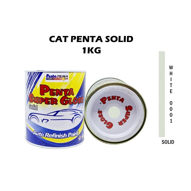 CAT PENTA WHITE 0001 1 Kg - cat mobil putih - cat putih mobil - cat motor putih - cat penta putih - cat penta super gloss putih