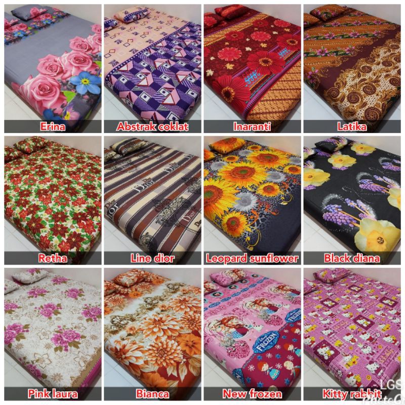 Paket 3pcs sprei 160x200 !! Sprei murah sprei homemade tidur nyenyak9