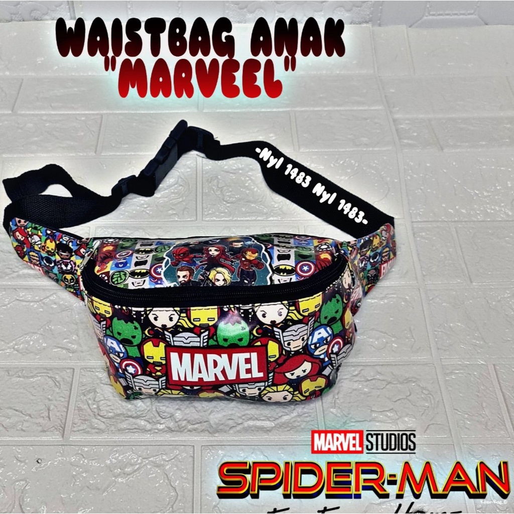 Waistbag Anak / Tas Pinggang Anak / Tas Selempang Anak Karakter Kartun Dan Super Hero