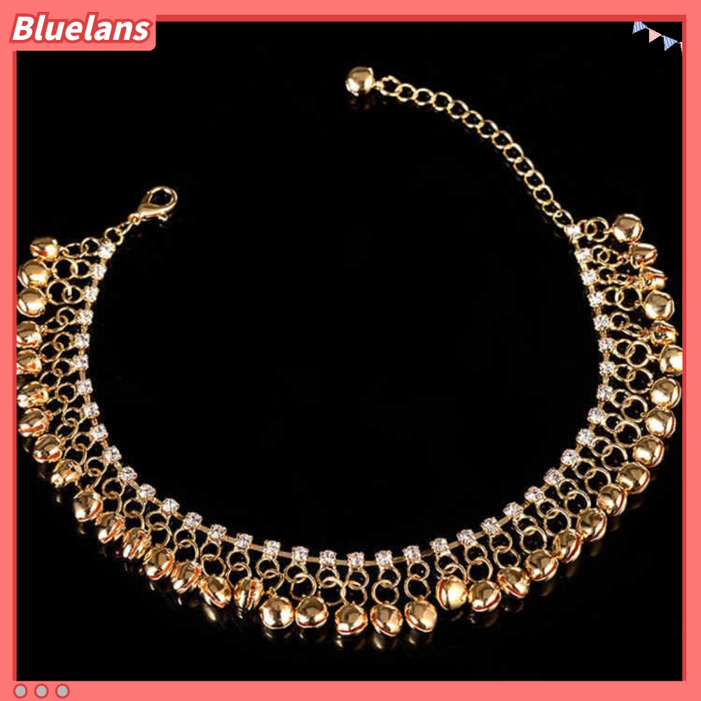 Bluelans Vintage Women Rhinestone Bell Tassel Anklet Foot Chain Bracelet Jewelry Gift