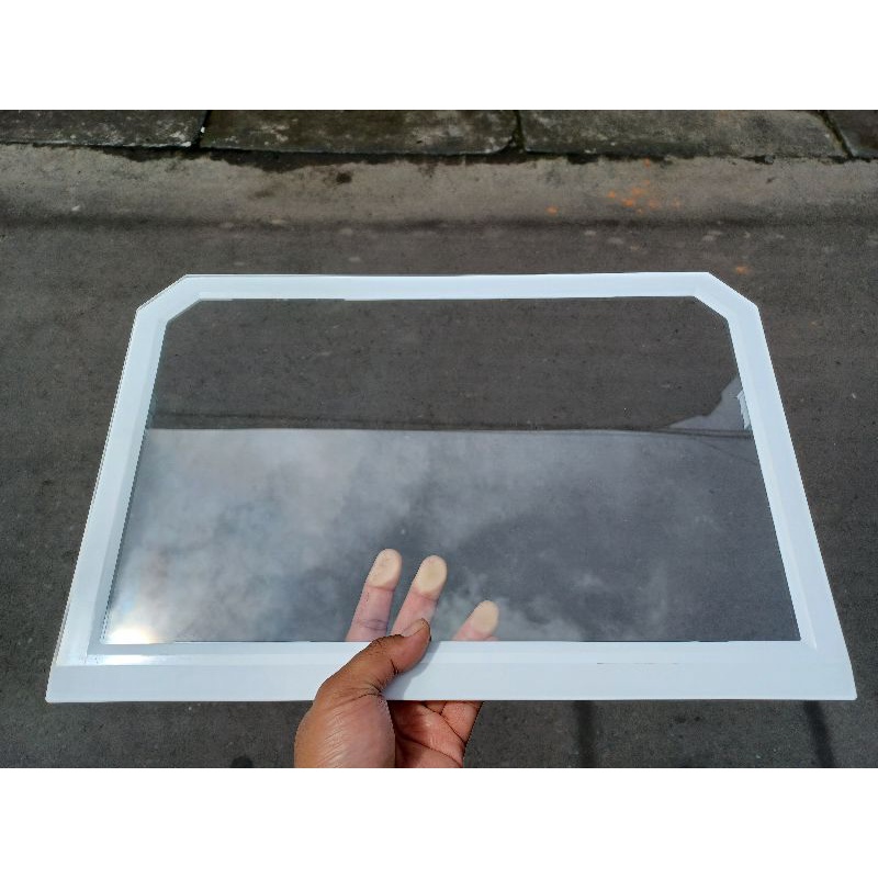 RAK KACA TEMPERED GLASS RAK MIKA KULKAS SANKEN UKURAN 43,5 X 24,5CM ORIGINAL