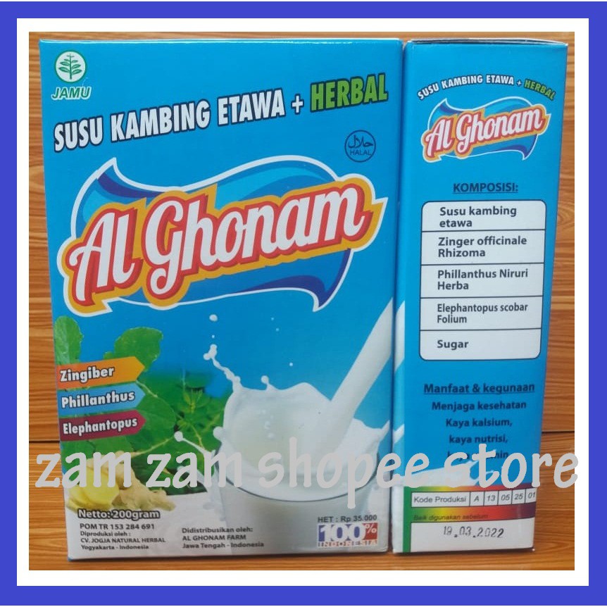 

AL GHONAM SUSU KAMBING ETAWA BUBUK SUSU OLAHAN SUSU BUBUK ASLI ORIGINAL kalsigo gomars