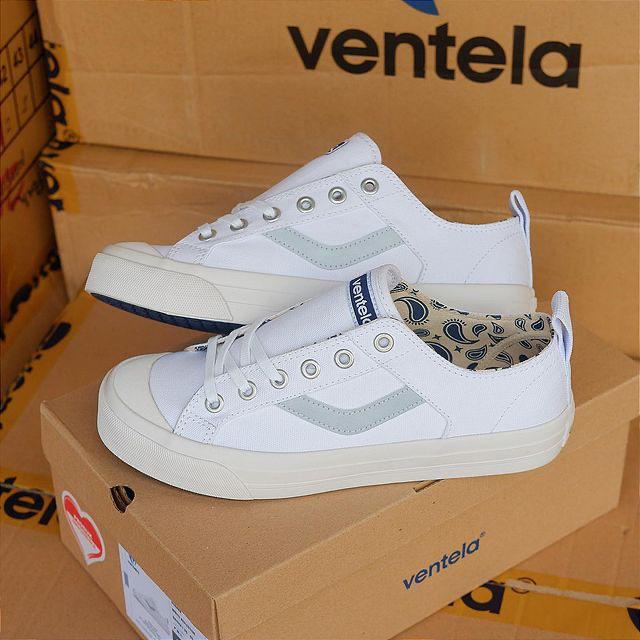 Ventela Reborn Low White Reflective Ori - Sepatu Pria Original