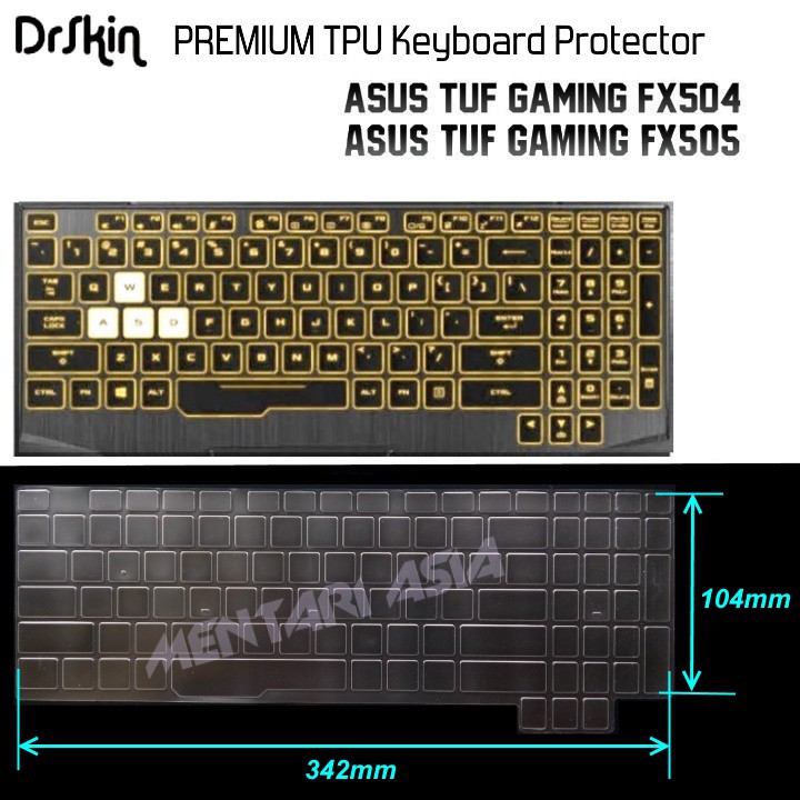 Keyboard Protector ASUS TUF FX504 FX505 - DrSkin PREMIUM TPU Clear