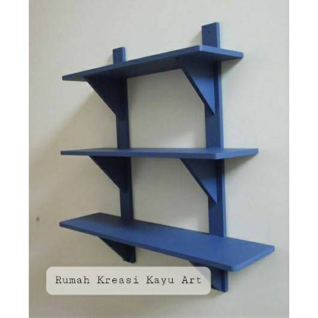 Rak Kayu Dinding Layer 3 Susun Diy Minimalis Shopee Indonesia