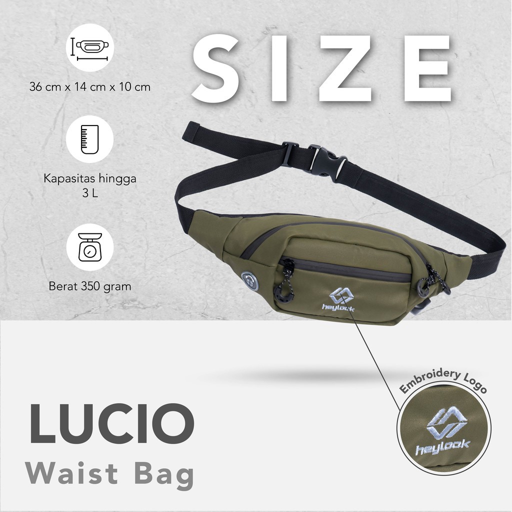 [BISA COD] TAS SELEMPANG PRIA WATERPROOF TAS PRIA LUCIO TAS SLEMPANG WAIST BAG PRIA ANTI AIR