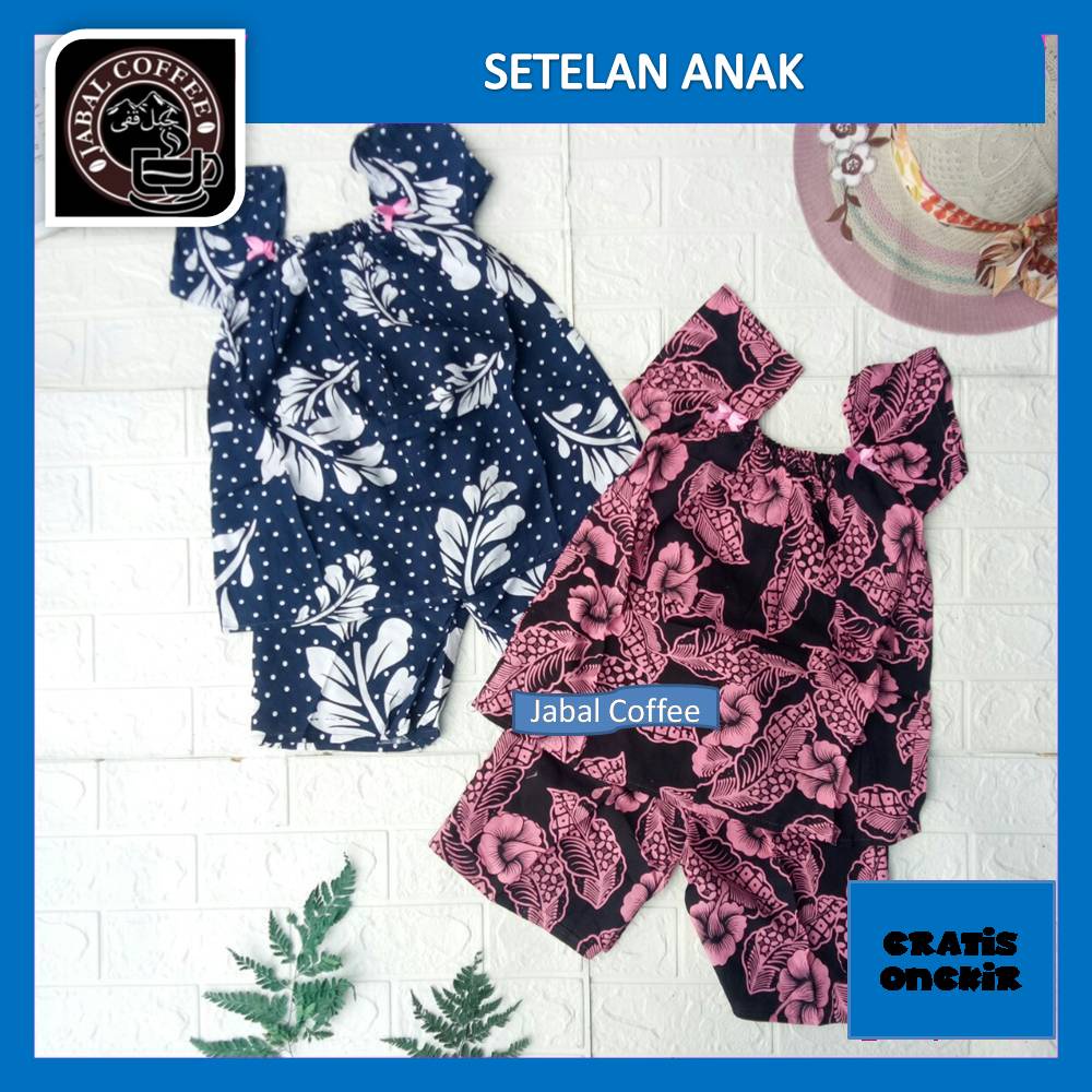 Setelan Katun Anak Perempuan Motif Janda Bolong / Setelan Baju Tidur Anak / Setelan Daster Anak 03