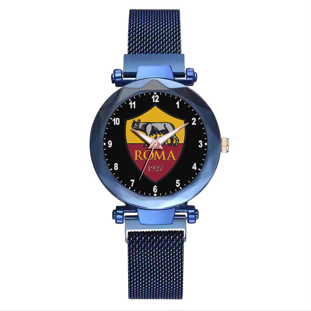 Jam Tangan Wanita Custom - AS ROMA MOTIF 1 Free Box &amp; Batre Cadangan