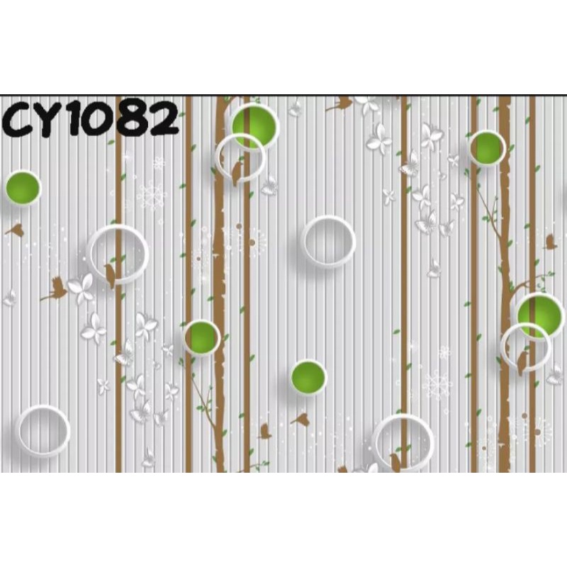 Wallpaper Stiker Dinding Motif Pol Hijau - 45cm x 10M Anti Air Bahan PVC Import