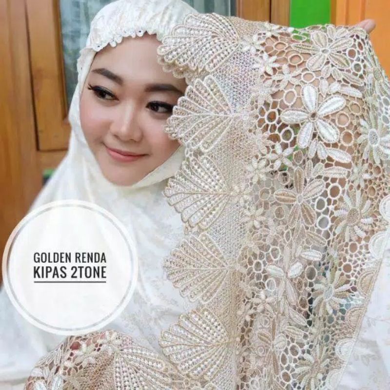 mukena renda kain katun semi sutera bordir