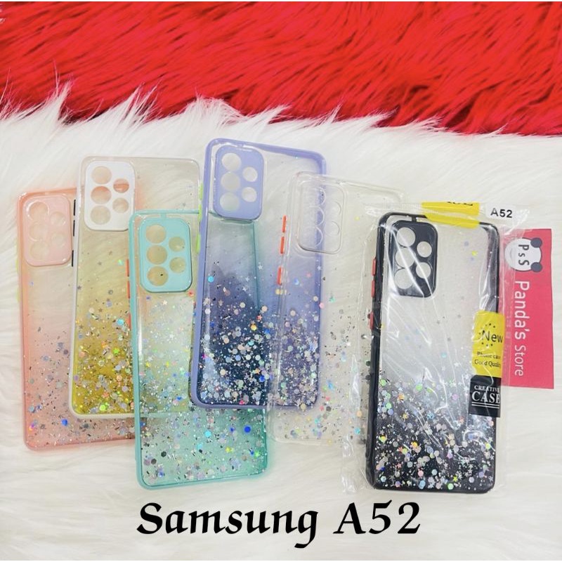 Glitter Case Samsung A52 Funny Color Dengan Pelindung Kamera (PsS)