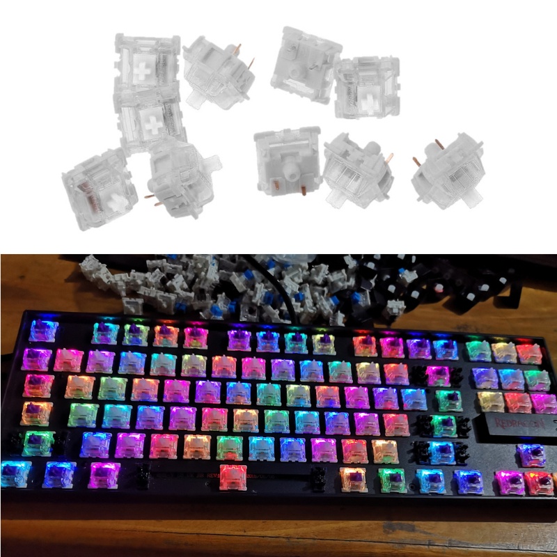 Btsg 10Pcs Gateron Saklar Mekanik Untuk MX Keyboard Gaming Mekanik MD 3pin RGB Switch Untuk Keyboard Backlit