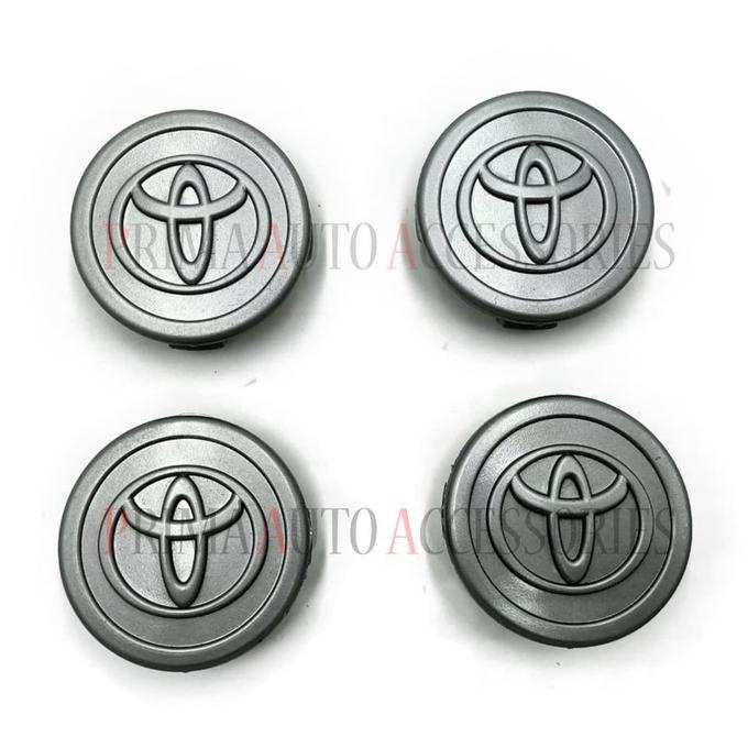 Dop Roda / Tutup Velg Mobil Toyota Inova - Diameter 5,5cm - Silver .