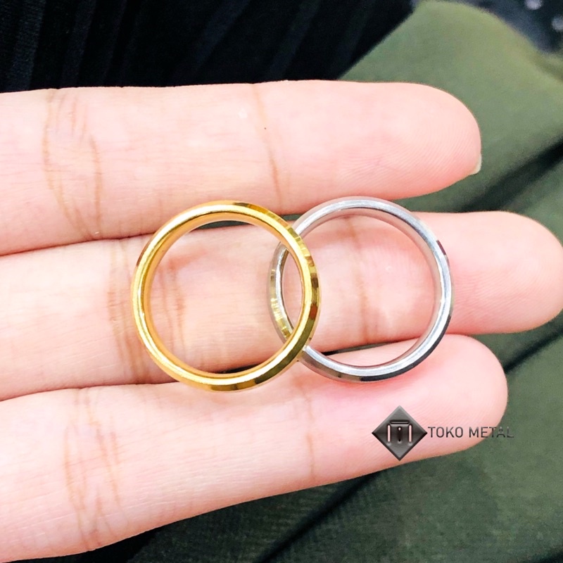 COD✔️CINCIN TITANIUM MODEL BATIK TERBARU GOLD UNTUK WANITA &amp; PRIA [TOKO METAL]