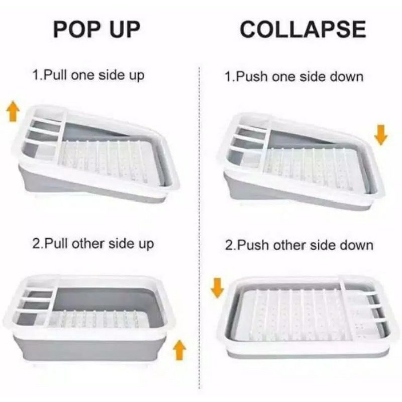 Rak Piring Lipat Keranjang Lipat Baskom Lipat Tempat Tirisan Cuci Piring