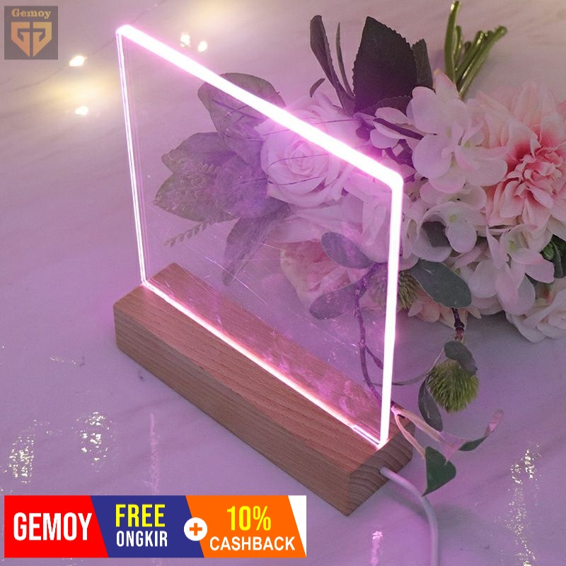 Gemoy DIY acrylic lamp / paket DIY acrylic led / lampu hias acrylic gift DIY kado hadiah / stand led