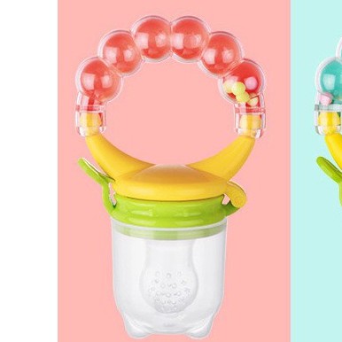 MOMMYCARE Empeng Dot Buah Anak Bayi Baby Fruit Feeder Rattle Teether Kompeng Pacifier Gigitan Bayi-#A50 Merah Kuning