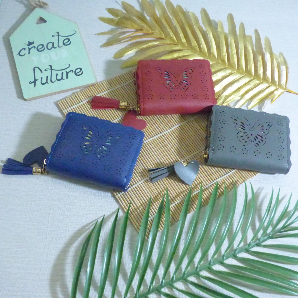 Dompet Resleting Satu Kecil Butterfly Qiyutie Wanita / Dompet Koin #DF-5