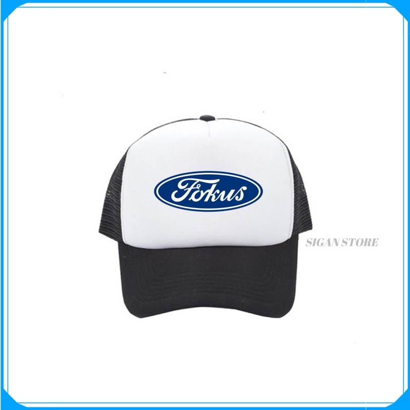 Topi Trucker Fokus - HITAM PUTIH