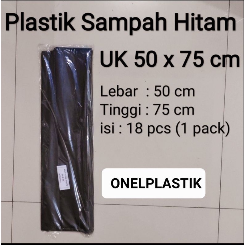 Kantong Plastik Sampah / Trash Bag Hitam Ukuran 50 x 75  @18Lembar