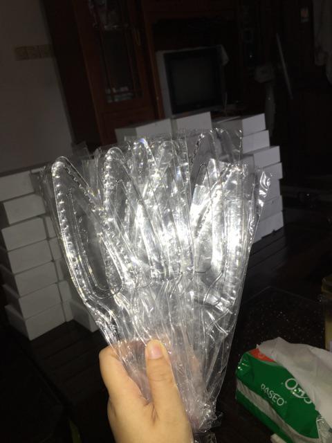 10 Pcs Pisau Kue Plastik Bening / Pisau Cake Kue Tart