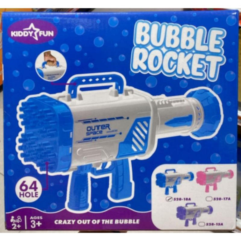 Mainan anak bubble gun rocker jumbo pistol gelembung 64 lubang original kiddy fun