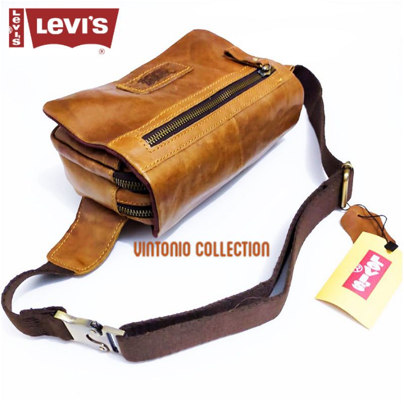 Tas Selempang Pria 501 Kulit Asli / Waistbag Import 501 Kulit Asli / Men Bag Leather 501 Import