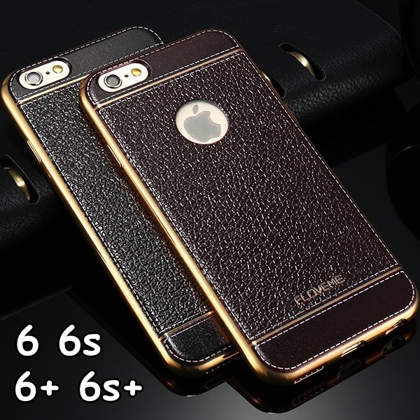 FOR IPHONE 6/6S, 6 PLUS/6S PLUS - SOFT CASE LUXURY LITCHI LEATHER GRID CASING