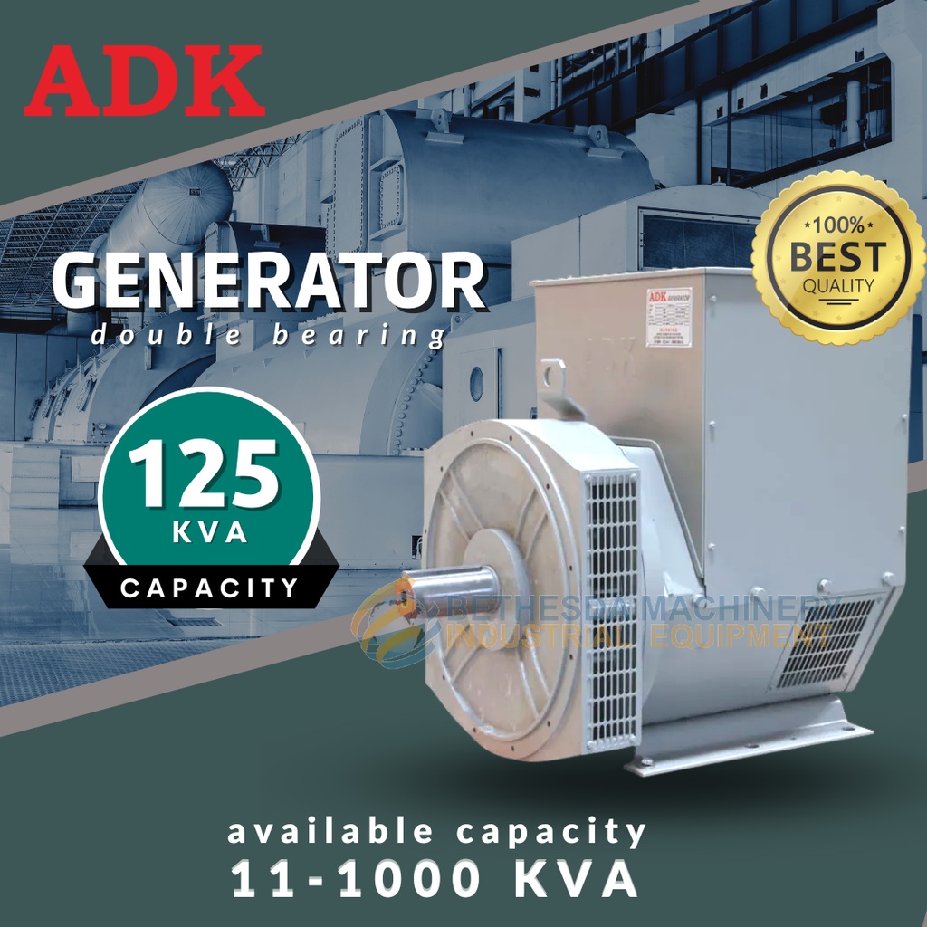 Alternator 85 KVA 100 Kva 125Kva double bearing ADK