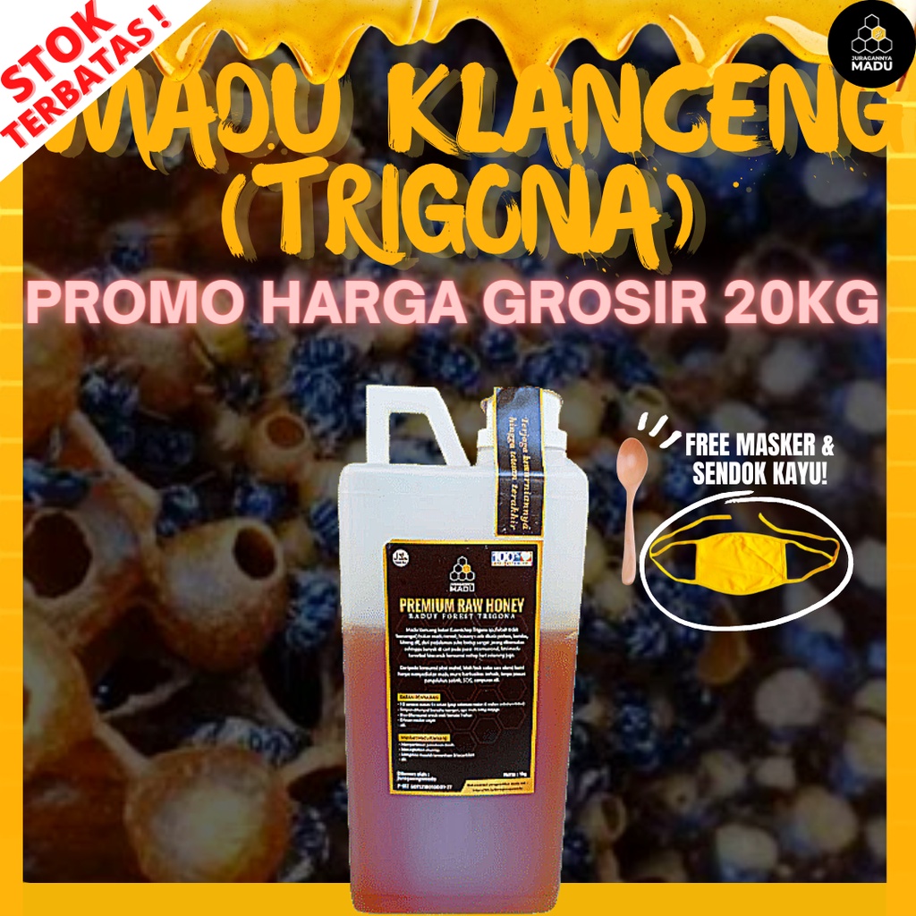 

MADU KLANCENG HUTAN BUKAN TERNAK 20KG JURAGANNYAMADU, GROSIRAN MADU MURNI ASLI TANPA CAMPURAN, MADU BERGARANSI UANG KEMBALI 5X LIPAT, MADU LANGSUNG DARI HUTAN, SANAD JELAS, BISA IKUT PROSES PEMANENAN, KUALITAS EXPORT BISA COD