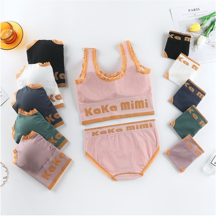 BH + CD) Set Bra dan Celana Dalam Premium Sport Tanpa Kawat Seamless Katun / Set Pakaian Dalam Bahan Lace Sexy