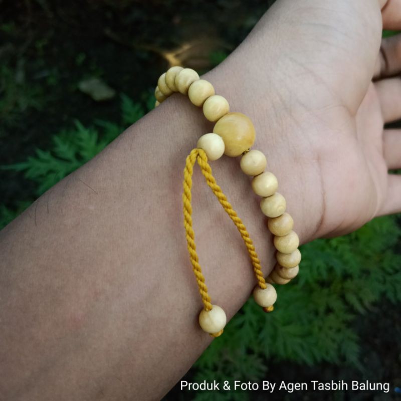 Gelang Cantik Pria Wanita Kayu Kemuning Gading, Asli Kayu Langka Bertuah Nusantara, Kualitas Premium