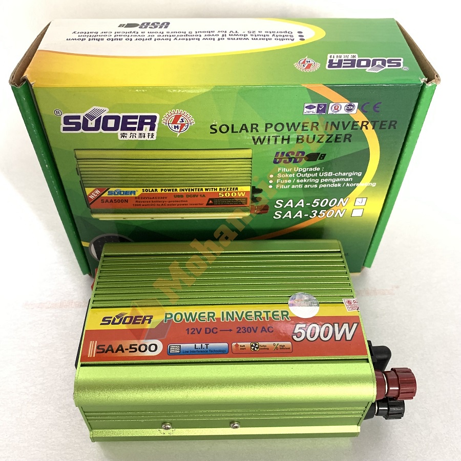 Power Inverter Suoer 500W 500 Watt DC 12V to AC 220V SAA-500