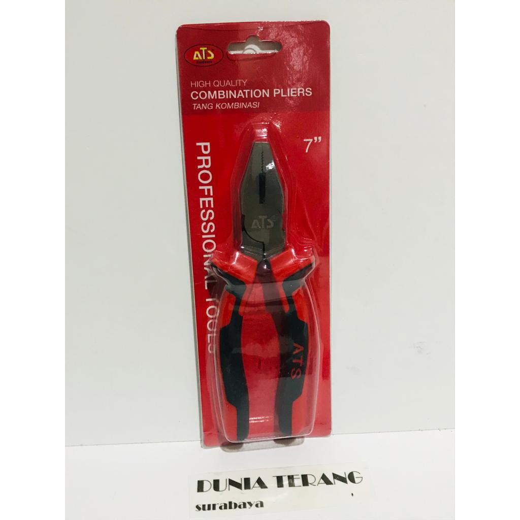 Tang Kombinasi ATS 7in Merah Hitam / Chrome Combination Plier 7 Inchi / Tang Serbaguna