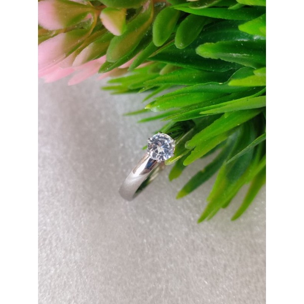 Cincin Putih Permata Cincin Titanium Cincin Nikah/Tunangan