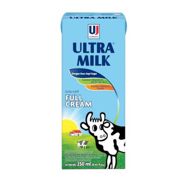 Susu Sapi Ultra Milk 250ml UHT Cokelat Coklat Stroberi Strawberry Moka Moca Mocca Full Cream 250 ml