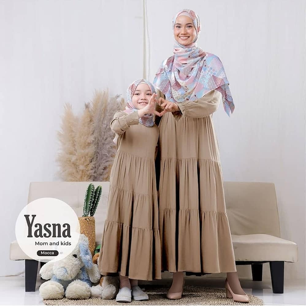 PROMO YASNA KIDS MOM Gamis Couple Ibu dan Anak Perempuan Gamis pasangan ibu dan anak Gamis Katun Mix