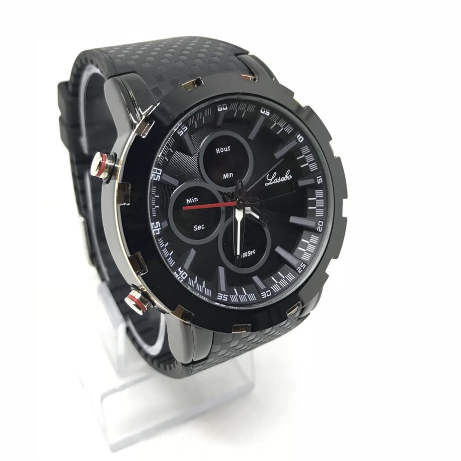 Jam Tangan Lasebo 8037 Karet Dual Time Original Water Resistant