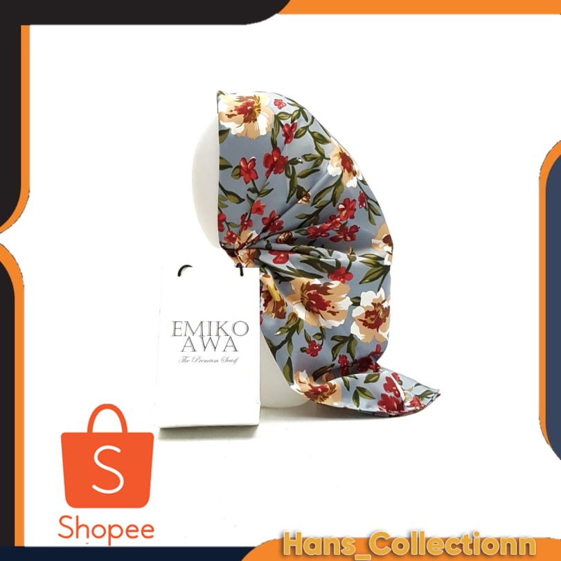 Jilbab Segiempat Motif SesyGrey -  Emikoawa / jilbab / Jilbab segi empat / Hijab