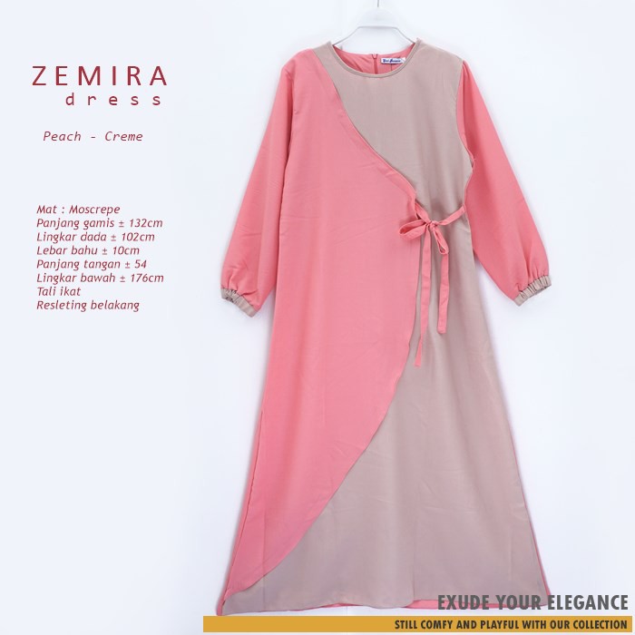 ZEMIRA DRESS / longdress - gamis fashion muslimah bahan moscrepe