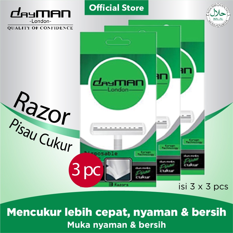 DayMan Razor Twin Blade (alat cukur with lubricant) isi 3 pcs x 3
