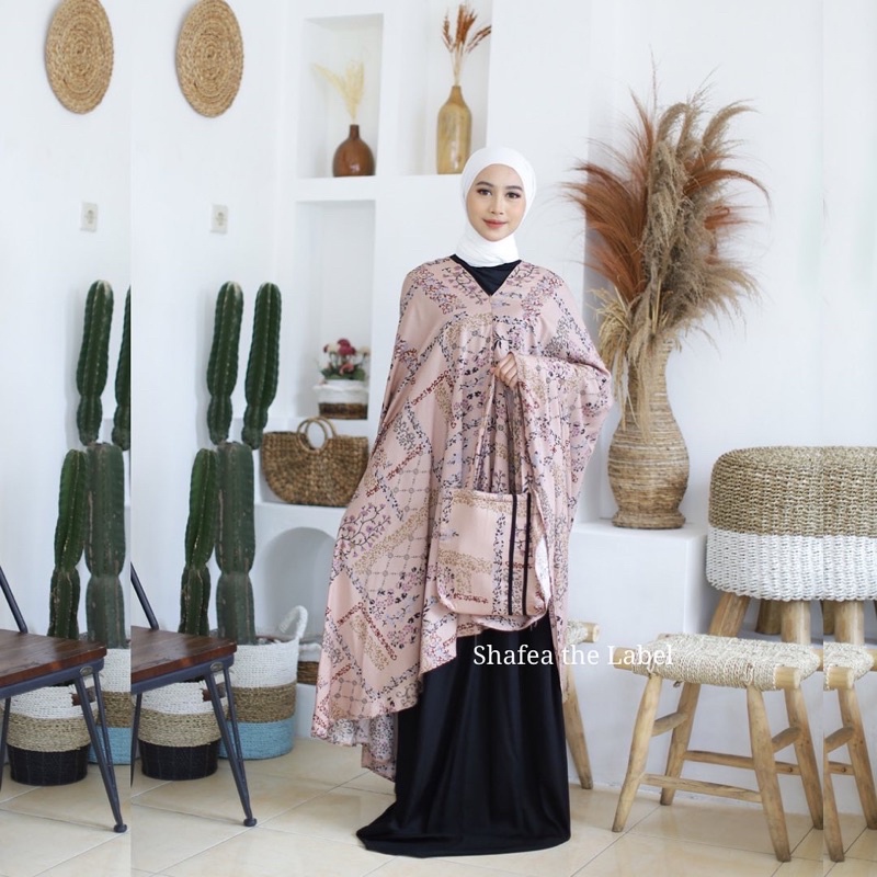 MUKENAH TRAVEL ALMIRA 2 IN 1 RAYON VISCOSE PREMIUM MOTIF BY SHAFEA THE LABEL l BISA COD