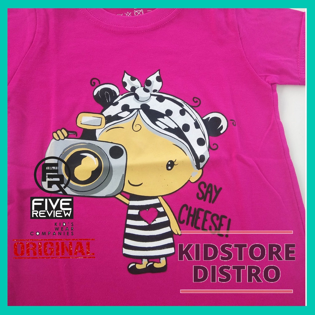 Kaos Anak Perempuan / Kaos Anak Distro Five Review Motif Say Cheese