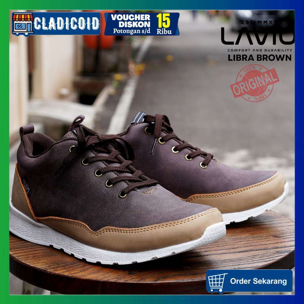 SEPATU SNEAKERS PRIA ORIGINAL MODEL SPORTY DAN TRENDI TERBARU OUTDOOR NONGKRONG SANTAI  LAVIO LIBRA