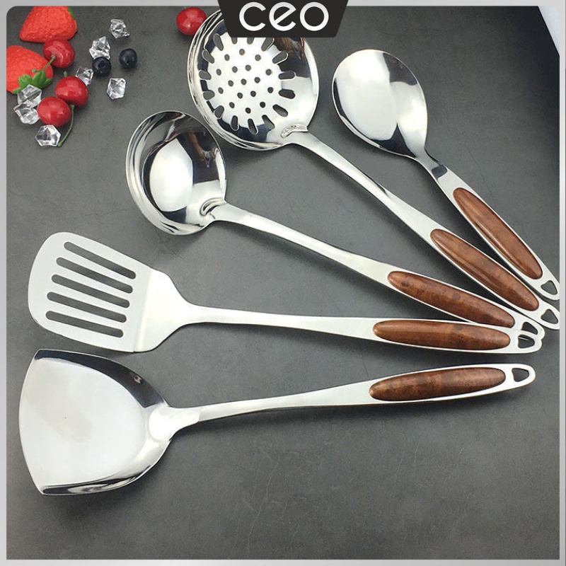 CEO Spatula Stainless Motif Kayu Kitchen Utensil Spatula - Sutil Stainless