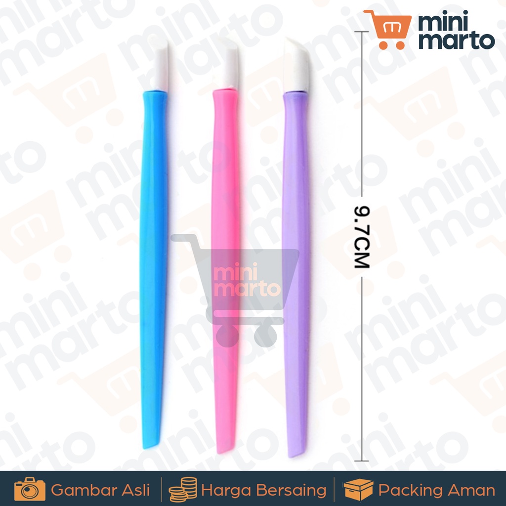 Stik Pusher Kutikula 3 Warna Untuk Manicure Cuticle Pusher Nail Art Tools Stick Plastic - Minimarto